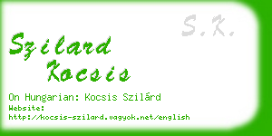 szilard kocsis business card