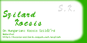 szilard kocsis business card